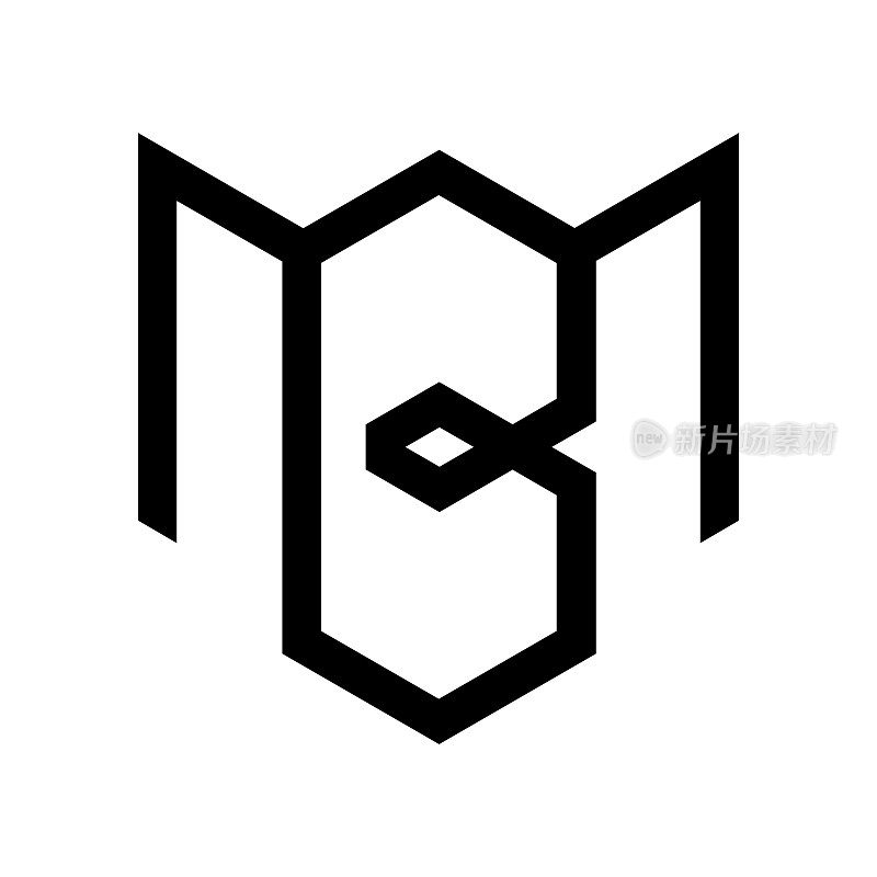 专业创新初始BM logo和MB logo。字母BM MB简约优雅的字母组合。高级商务艺术字母符号和标志